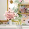 Artificial Peach Blossom Branches Decor No Withering Fake Flowers Silk Spring Faux Flowers Peach Bouquet for Home Living Room Bedroom