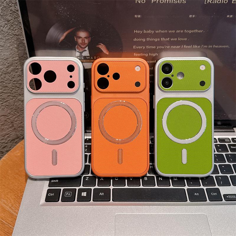 Applicable To iPhone17Pro Mobile Phone Case PU Sticker Magnetic Suction Apple 16 Seconds To 17 Large Windows Anti-drop Protective Case