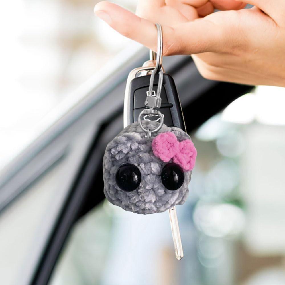 Creative Chenille Sad Hamster Hanging Ornament Sad Hamster Keychain with Sound Music Car Keyring Bag Accessories