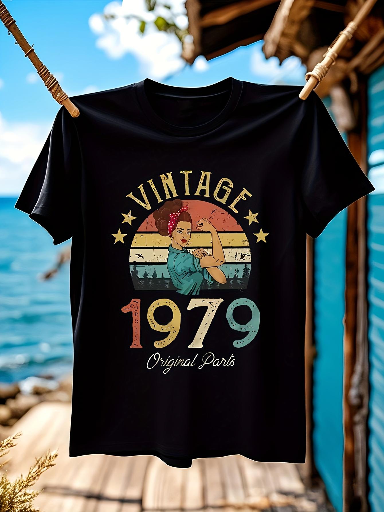 PlusLady Wo Vintage Tshirt Vintage 1979 Graphic Cotton Ts... L