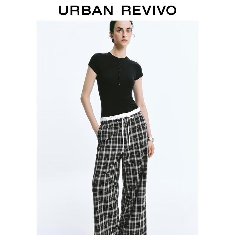 UR Women s Simple Casual Button Short Sleeve T-shirt S