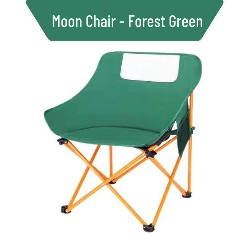 New German Portable Outdoor Folding Moon Chair with Backrest - Perfect for Camping, Fishing, and Picnics