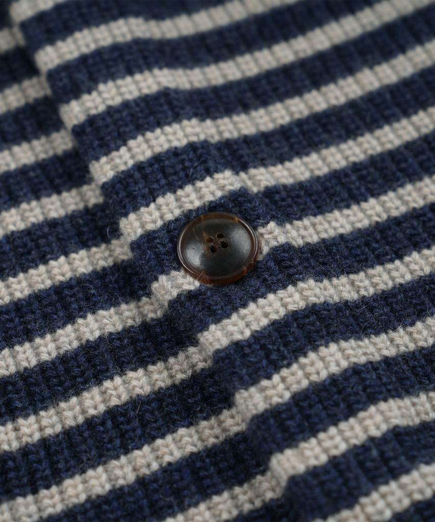 Frizmworks Wool Stripe Round Cardigan _ Navy