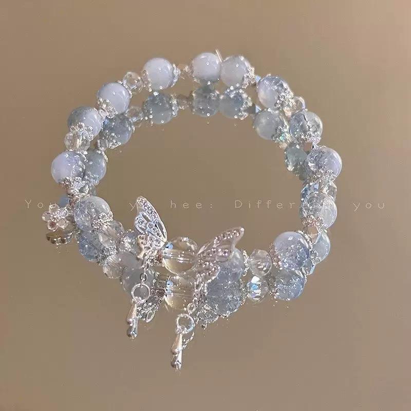 Moana deep sea blue bracelet, original gradual change niche blue sea fishtail starfish glazed bracelet