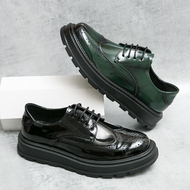 Men's New Style Formal Brogue Leather Shoes - Large Size Casual Wedding Groom Shoes