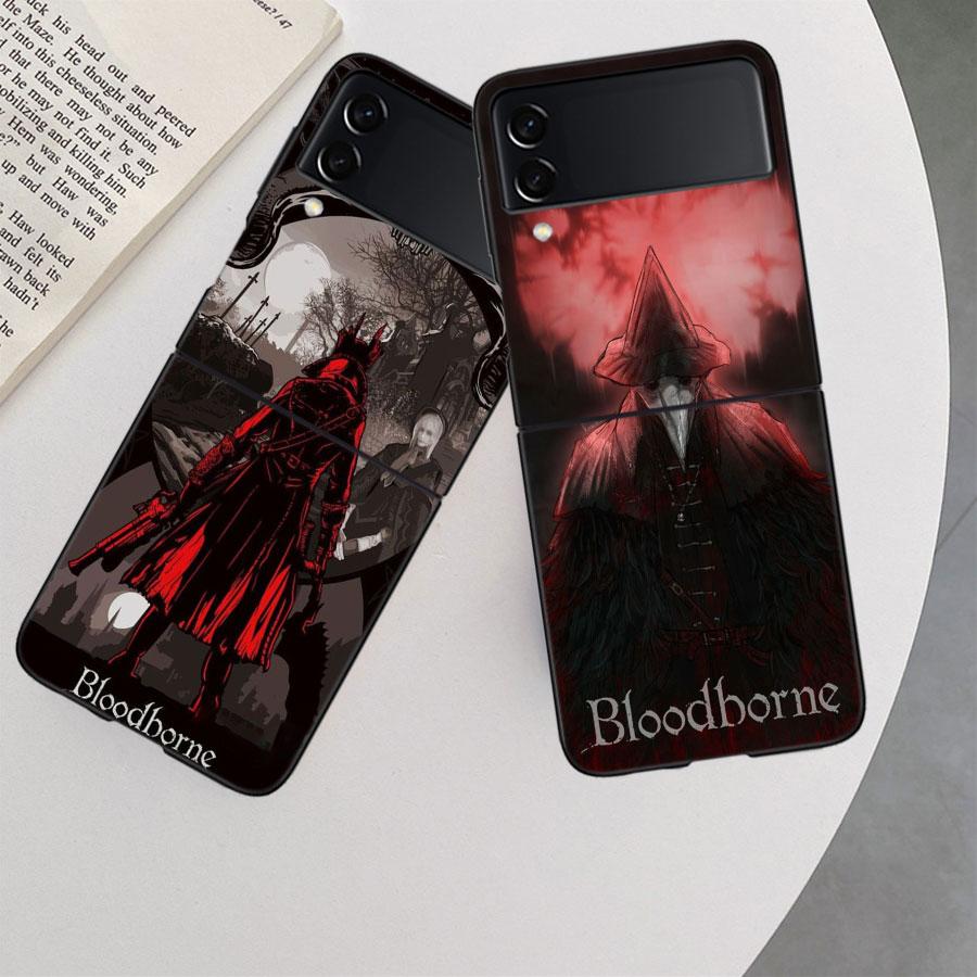 Game Bloodborne Phone Case For Samsung Z Flip 7 6 5G Galaxy Z Flip 5 4 3 Black Hard Cell Cover Luxury PC Shell Coque