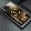 High End Elegant Letter L Black Glass Phone Case Suitable for Samsung Galaxy S26 S25 S24 S22 S21 S20 FE/Ultra/Plus Anti Drop