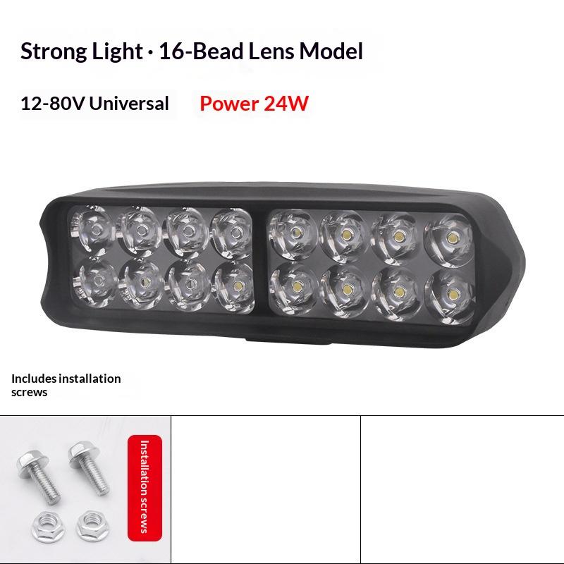 Motorcycle Headlight Led 12V 80V Driving Lights High Brightness 8/12/16/30 Led Waterproof Auxiliary Headlight External Spotlight 16PCS