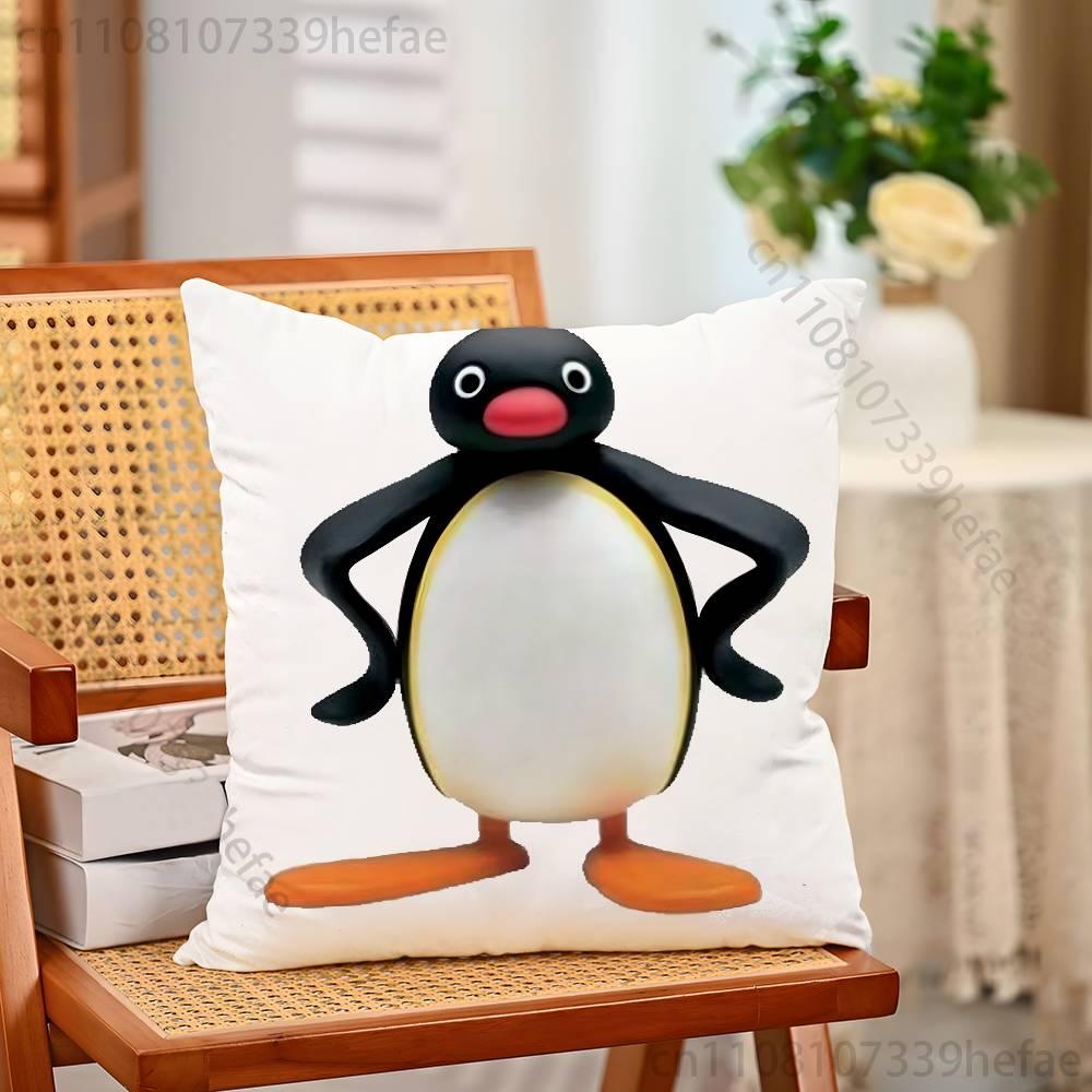 Cute PPingu Penguin Throw Pillow Case For Decoration 30cm 50cm 55cm Square Home Pillowcase Case