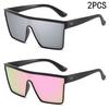 2PCS Box Fashion Trendy Sunglasses Cycling Driving Ins Sunscreen Sunshade Integrated Sunglasses