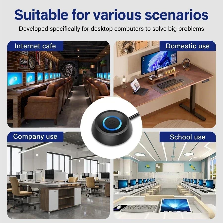 1.8M Computer Desktop Key Switch Extension Cable PC Motherboard Host External Start Power On/Off Button Startup for Home Office