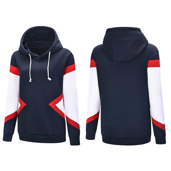 Fashion Unisex Color Block Long Sleeve Drawstring Hooded Sweatshirt Warm Hoodie