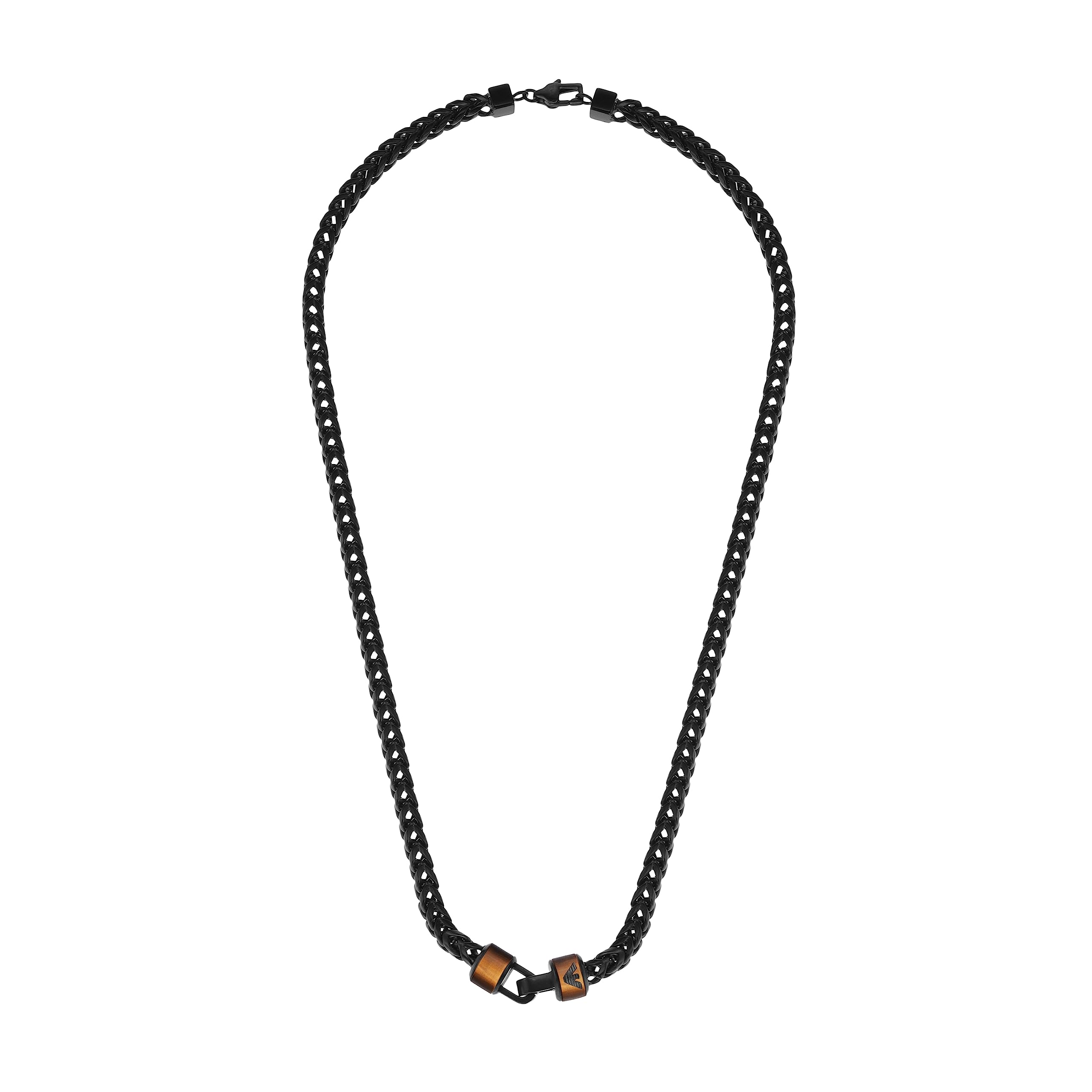 

Мужское ожерелье Emporio Armani EGS3034001 с цепочкой из тигрового глаза коричневого цвета, чёрный