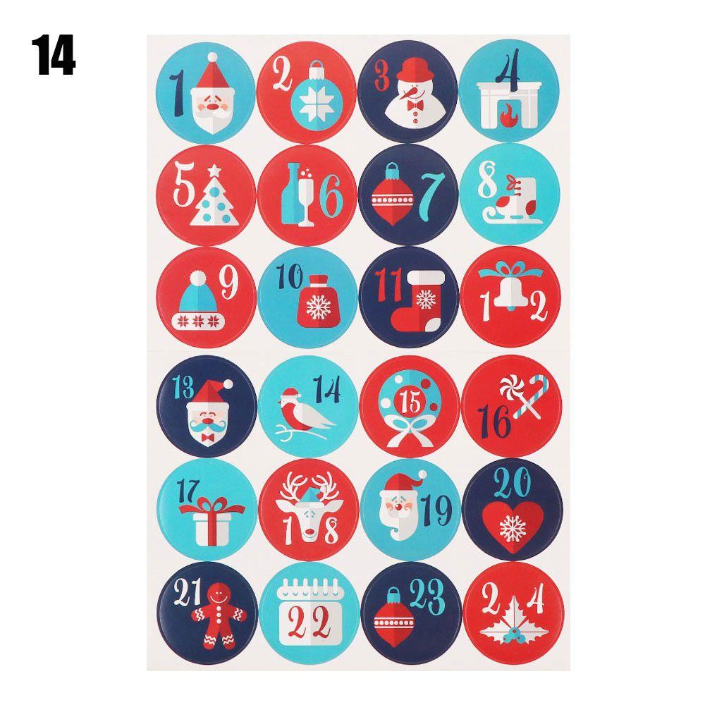 

Багатофункціональний Адвент-календар з печивом та цукерками, Номер, Різдвяна етикетка, Паперова наклейка, Пакувальні етикетки 14