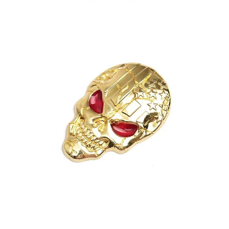 3D Car Sticker Metal Skull Sticker US Flag Skull Printed Modification Decorative Sticker Personality Car Sticker 1PC