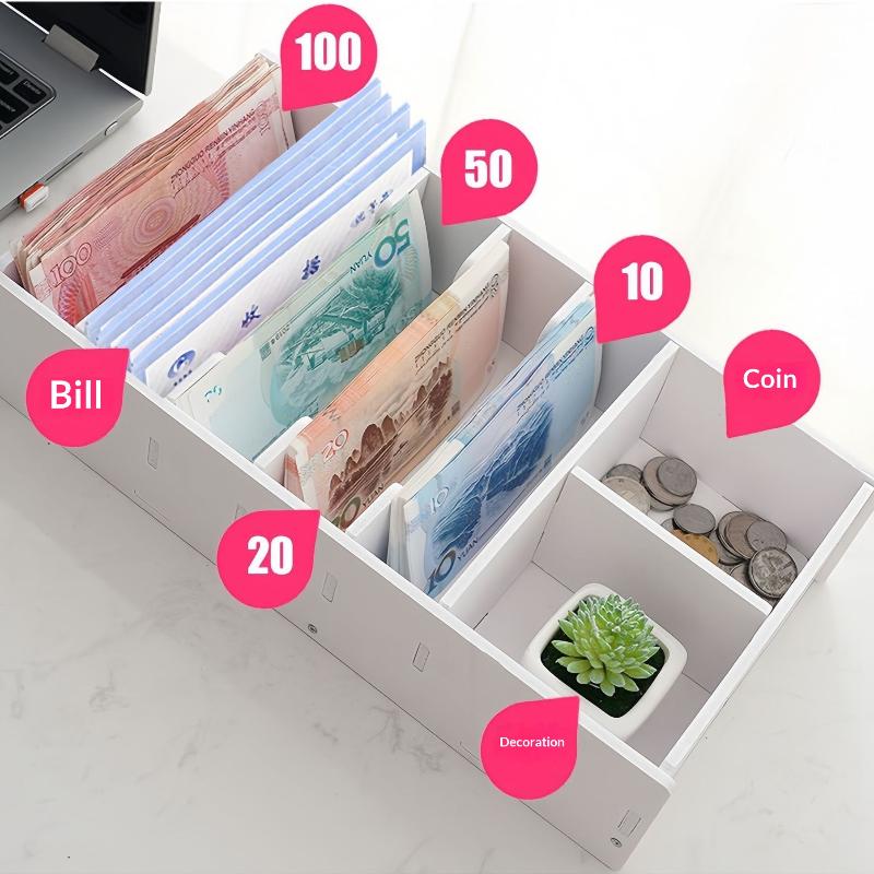 6 8 přihrádek na peníze Vložka organizéru zásuvky na hotovost pro bezpečné a úhledné třídění bankovek a mincí u maloobchodních pultů