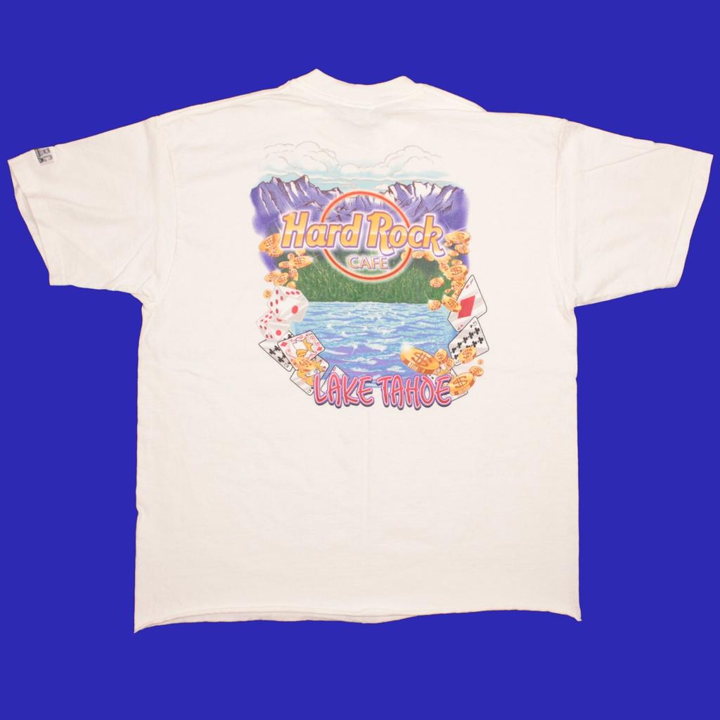 Hard Rock Cafe Vintage T Shirt size XL (L) Cropped Lake Tahoe Casino USA