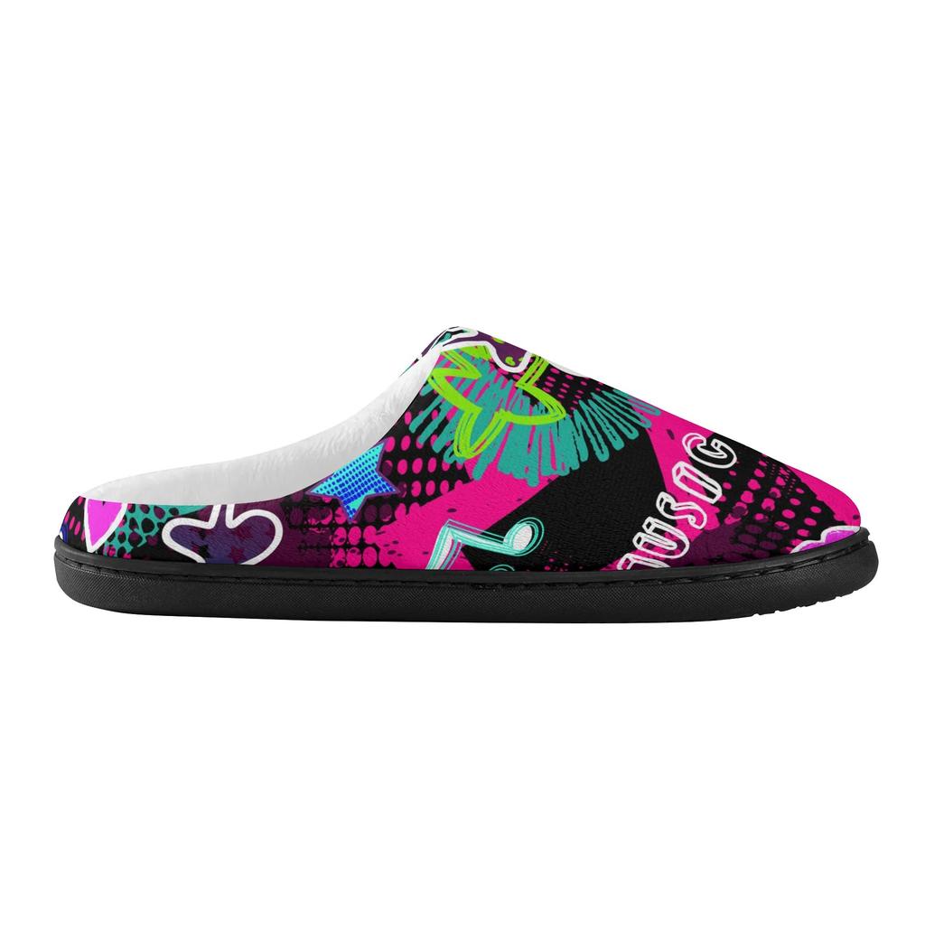 1 Pair Unisex Warm Plush Cozy Cotton Slippers Indoor Soft House Shoes Lightweight Anti Slip Comfortable Daily Winter Home Use