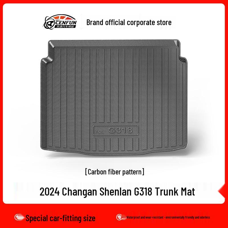 2024 Changan Deep Blue G318 Floor Mats & Trunk Mat - TPE Carbon Fiber Texture with Backrest Pad & Galaxy Carpet