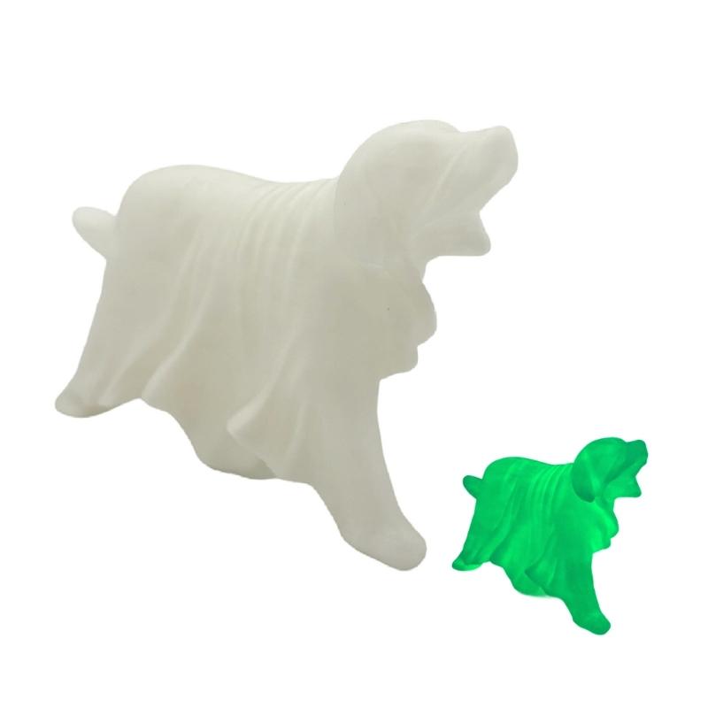 Светящаяся статуэтка собаки-призрака Ноктилюцентная настольная фигурка Дисплей Хэллоуин Двор Внутреннее украшение