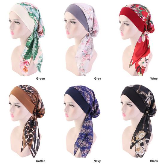 Blumendruck Damen Elastischer Turban Hut Kopftuch Bandana Kopfbedeckung?Piratenmütze