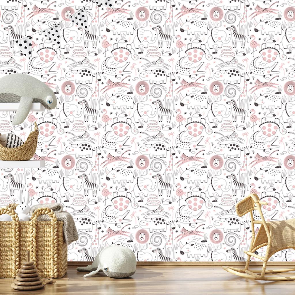 Safari zebra and lion wallpaper for living room and bedroom 50x1000
