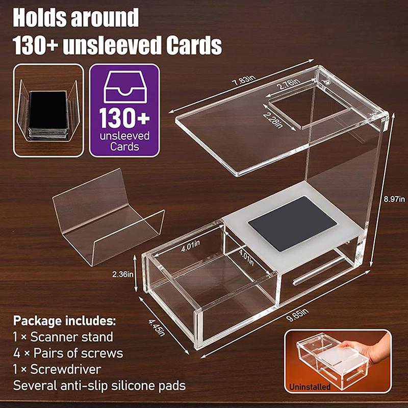 Acrylic Mtg Card Scanner Stand Trading Card Game Scanning Aid Mobile Phone Holder Party Supplies Card Storage Box