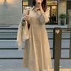 Early Spring New French Minimalist Temperament Single-breasted Lace-up Waist Shirt Skirt Dress