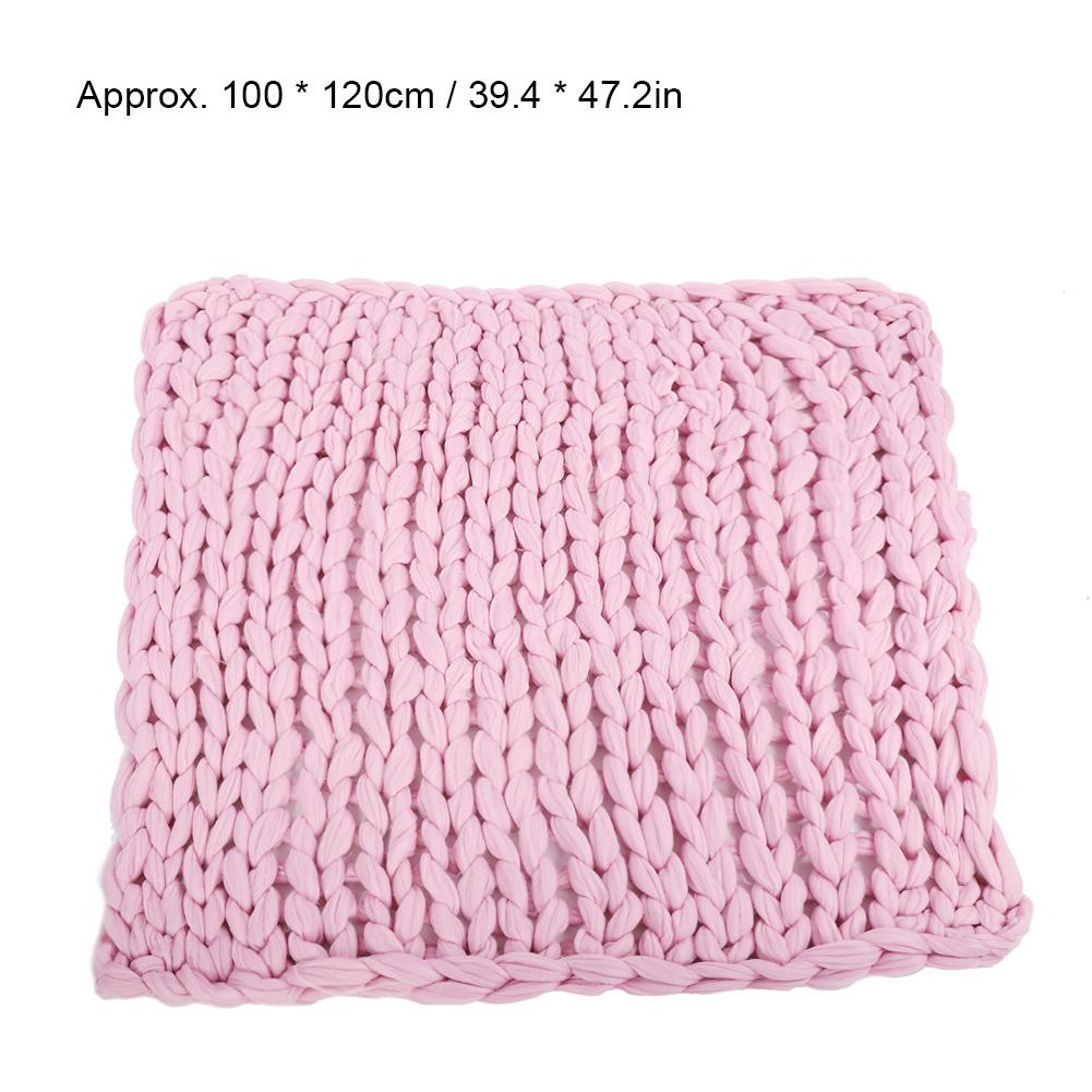 Knitted Chunky Plush Sofa BLANKET Warm Soft Super Big Bulky (Pink 100 * 120cm / 39.4 * 47.2in)
