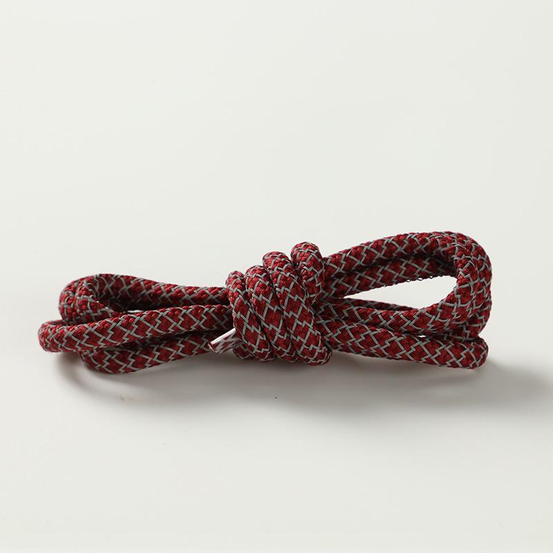 1 Pair 120CM Reflective Sports Shoelace Round Woven Rope Rhoelace Rtrong Light Shoelace Durable Polyester Shoelace Rope