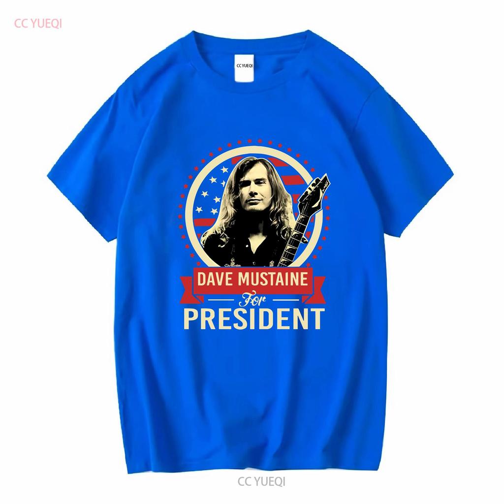 Dave Mustaine für Präsident T-Shirt S bis 4XL lange Ärmel Vintage gewaschen Homme Streetwear Stilvoll Stretchig Unisex Atmungsaktiv