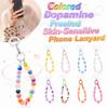 Frosted Skin-like Beaded Keychain Pendant Anti-lost Phone Charms  For Women Girls