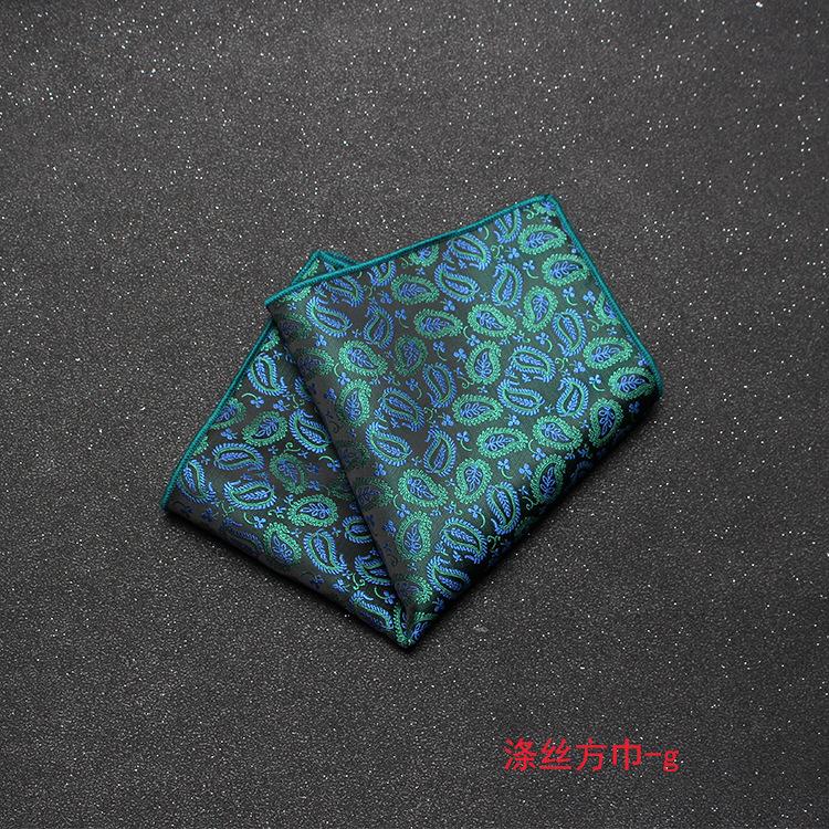 Men'S Banquet Guests Wedding Groom Suit Dress Pocket Towel British Retro Cashew Flower Striped Square Towel