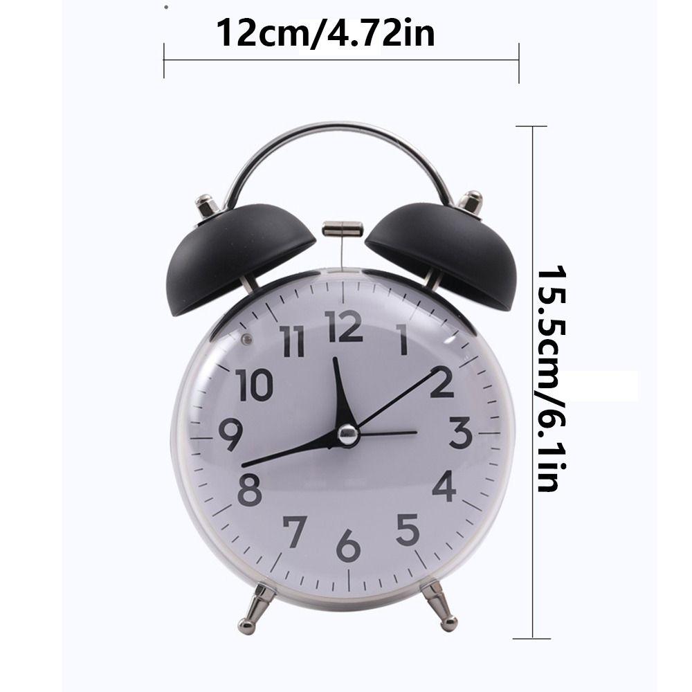 Loud Alarm Twin Bell Clock 4 Inch Size Bedside Wake-up Clock Desk Alarm Clock  Office