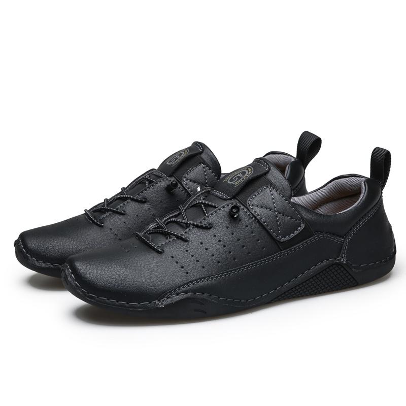 Fashion Genuine Leather Men Casual Shoes Breathable Sneakers Fashion British Style Loafers Men Luxury Designer Hiking Shoes Zapatos Homb