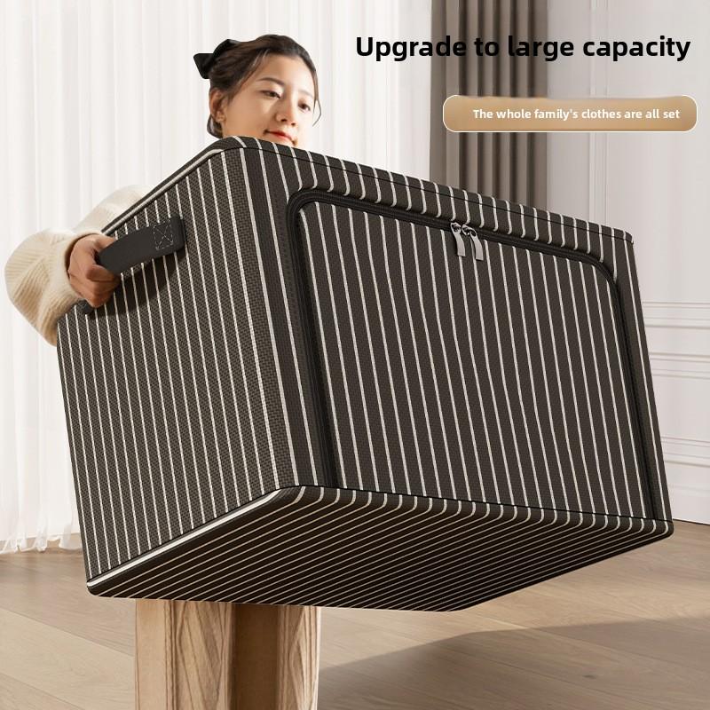 Κάδοι Αποθήκευσης από Ύφασμα Oxford Μεγάλης Χωρητικότητας με Σκελετό από Ατσάλι, Πτυσσόμενα Υφασμάτινα Κουτιά Αποθήκευσης για Ρούχα, Πάπλες, Παιχνίδια, Οργάνωση Σπιτιού