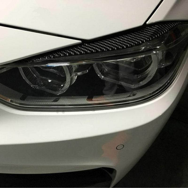 Useful New High Quality Headlight Eyebrow Black Carbon Fiber Eyebrow Eyelid For BMW 3 F36 F30 320i 325i 2013-2017
