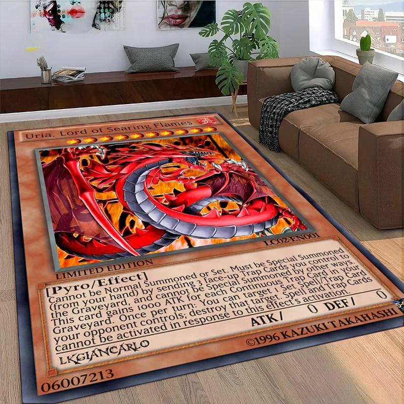 27 Stil Yu-Gi-Oh Karten Teppich für Wohnzimmer Heimdeko Schlafzimmer Bettseite Rutschfest Bereichsteppiche Maschinenwaschbare Fußmatte Türvorleger