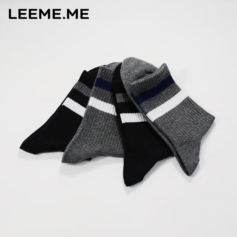 Socks for Men, Autumn And Winter Casual Socks, Men's Socks, Striped Mid-Calf Socks, 4 Pairs, One Size Fits All