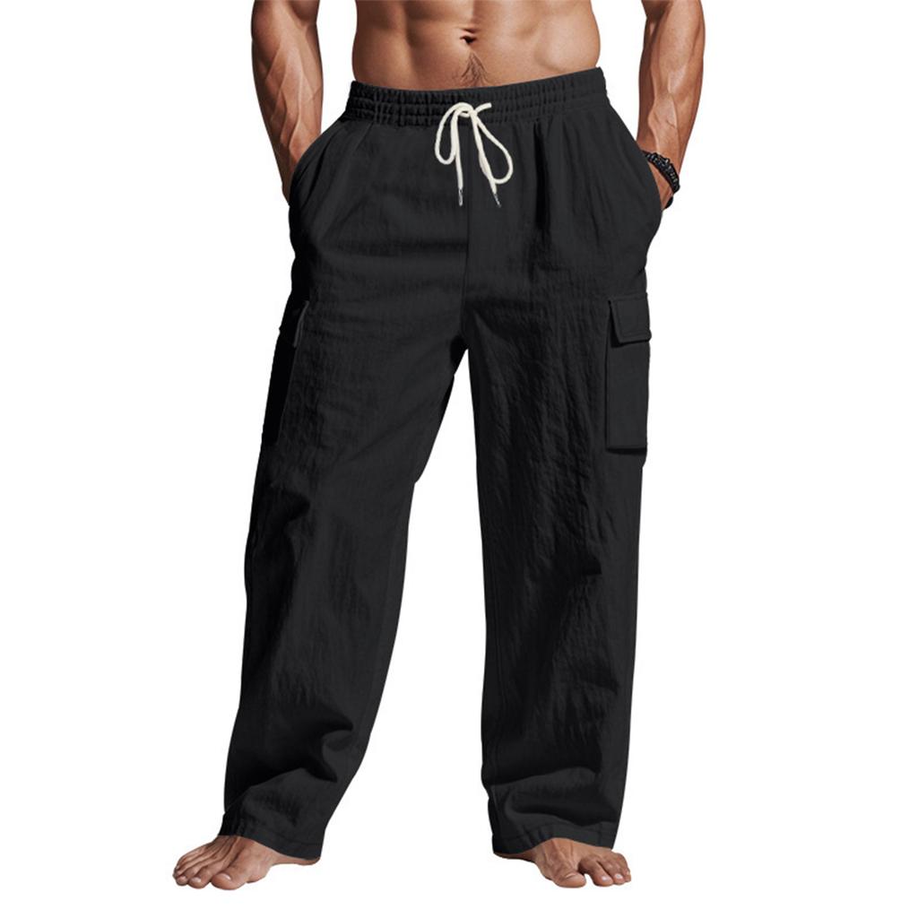 Men's Thin Breathable More Pocket Loose Leisure Wide Legs Trousers