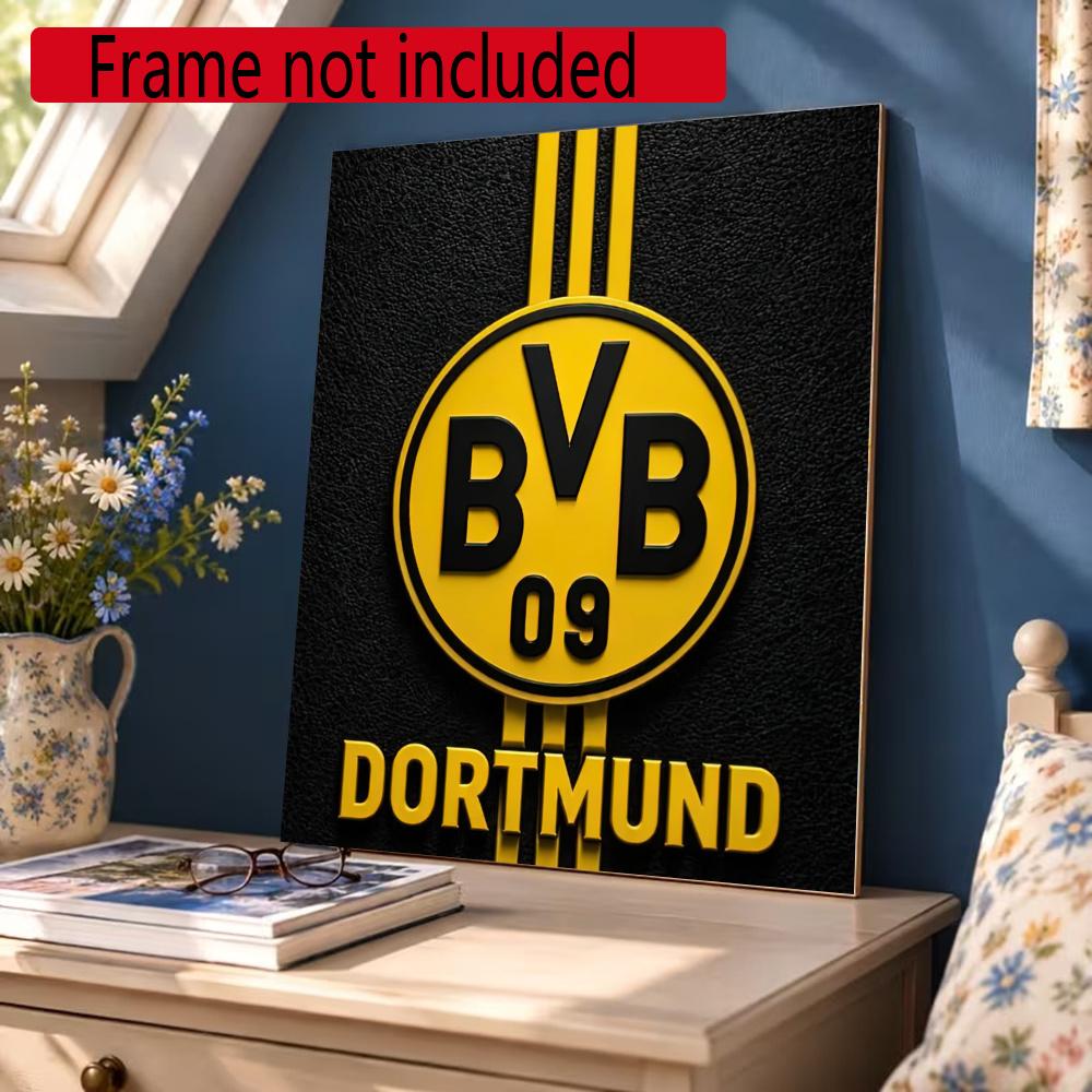 Borussia Dortmund 5D Diy Diamond Painting Round Diamond Diy Frameless Holiday Artwork Suitable For Home Office Wall Decoration