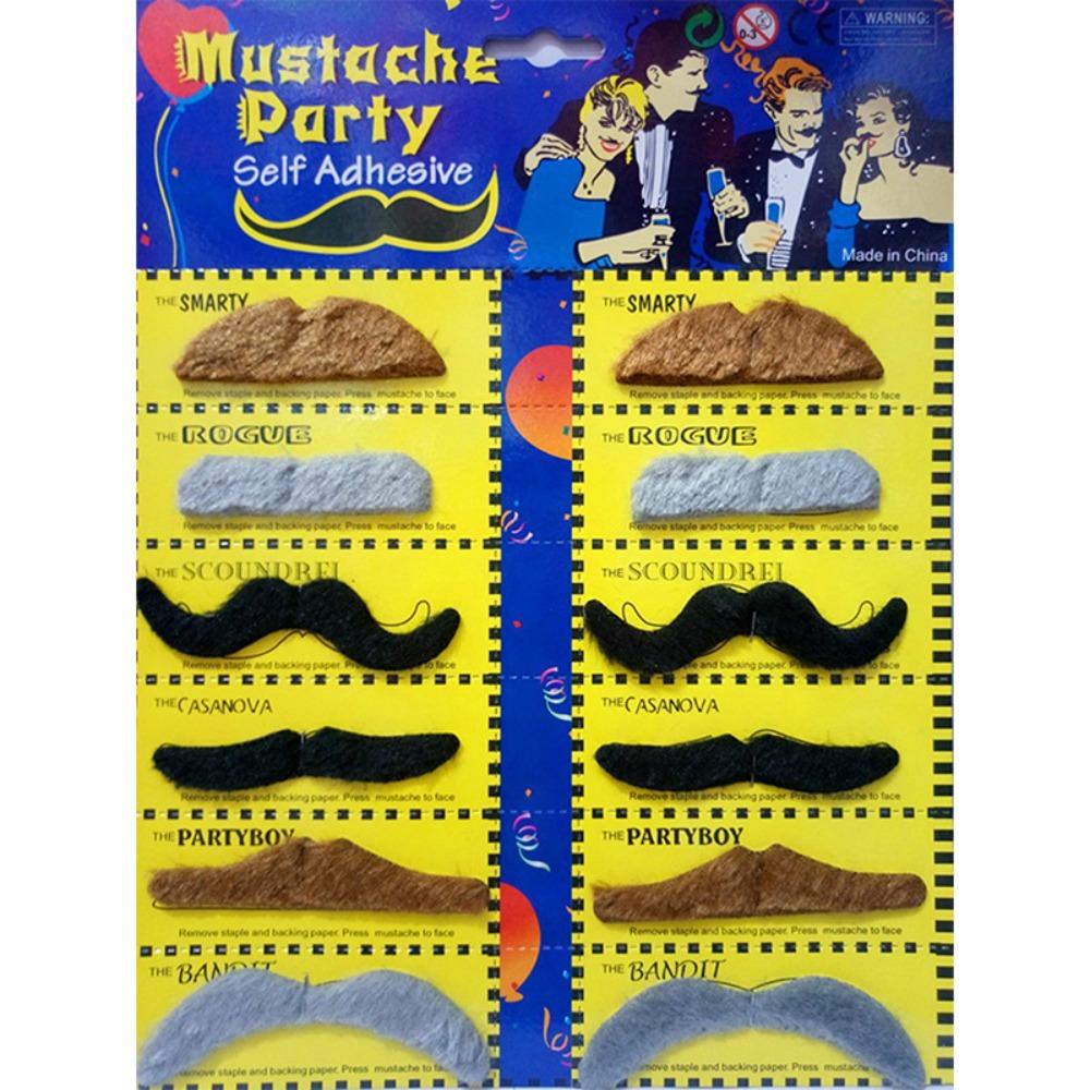 1PC Halloween Masquerade Fake Beard, Party Supplies Simulation Beard, Beard Mustache Twelve Cards
