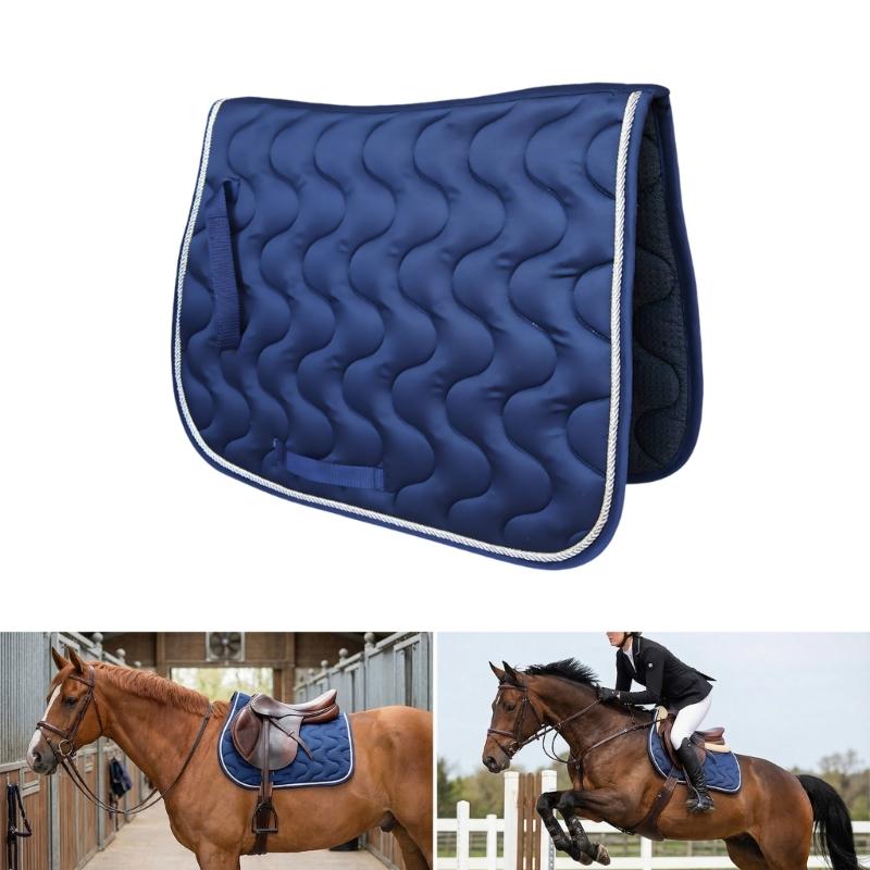 5mm Thick Sponge Resin Cotton Filled Horse Saddles Pad With Quilting For Pressure Distribution And Sweat Absorption
