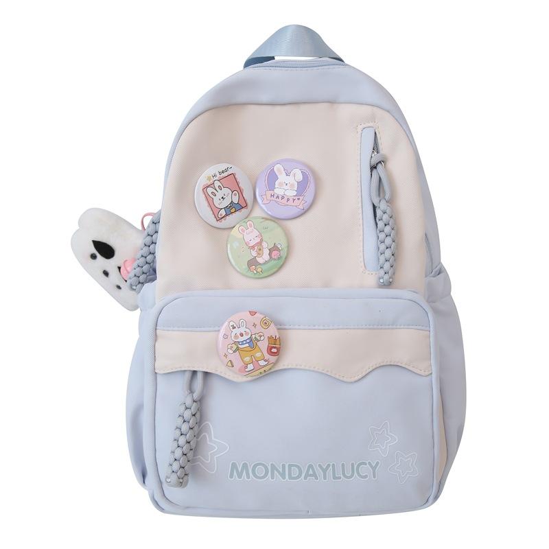 Schoolbag niche design contrasting colors campus style versatile schoolbag retro college student backpack high value women's lightweight backpack