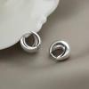 2024 Light Luxury 925 Silver Hoop Earrings: Polished High-End Niche Design for Women