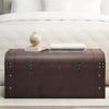 VidaXL Treasure Chest with Dark Brown Latches Plywood, Treasure Box, Toy Chest, Wooden Treasure Box, 4010549