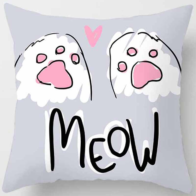 Cat Printed Pillowcase Bedroom Living Room Pillowcase Home Decoration Car Sofa Cushion Cover