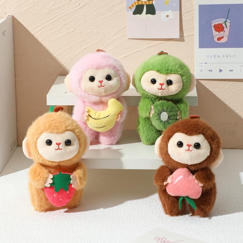 14cm Cartoon Plush Monkey Keychains Stuffed Lovely Animal Backpack Decoration Pendants Boutique Dolls Plush Toys for Kids Gifts