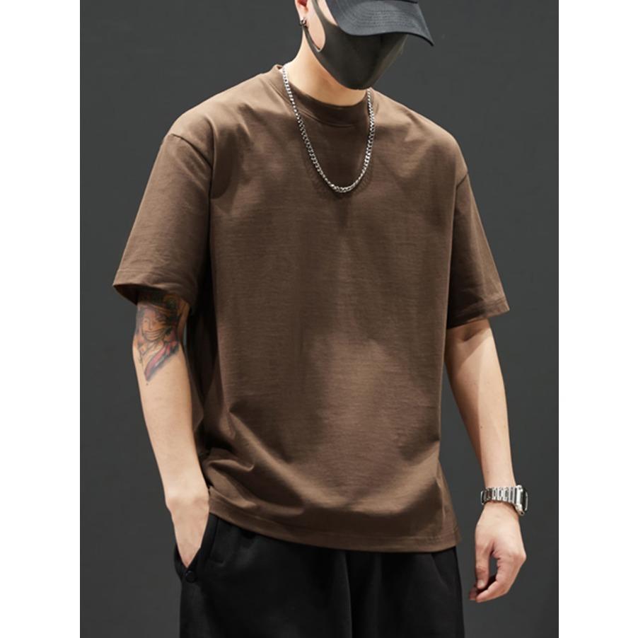 100% Cotton Men's T-Shirt Simple Comfort Solid Color Casual T-Shirt