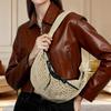 Echtes Leder mit Netz Mode Nische Fischernetz Tasche Neue Gewebte Damen Tasche Echtes Leder Horn Netz Tragetasche